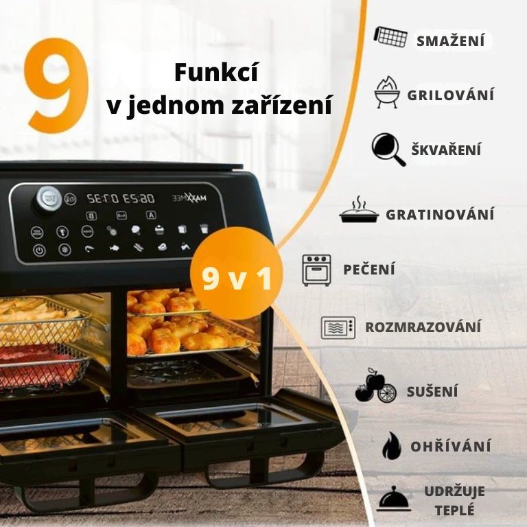 GourmetMaxx Dvojitá horkovzdušná fritéza MaxxMee DUAL 05535 (6)